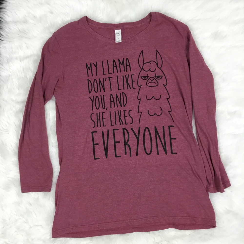 Airwaves Llama Graphic Long sleeve t-shirt large